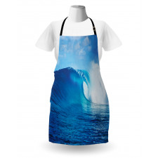 Cloudy Summer Sky Wavy Apron