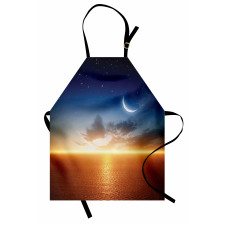 Sunset Sky Moon Stars Apron