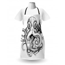 Octopus Ship Sketch Apron