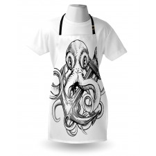 Octopus Ship Sketch Apron