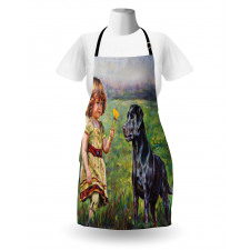 Flower Dog with a Girl Apron