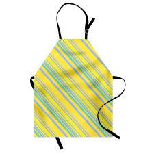 Soyut Mutfak Önlüğü Tekrarlanan Rengarenk Diyagonal Şeritler