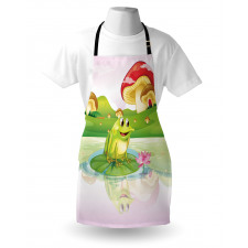 Frog on Water Lily Art Apron