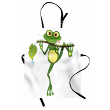 Çocuklar için Mutfak Önlüğü Sevimli Kurbağa Desenli