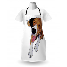 Smiling Resting Dog Sketch Apron