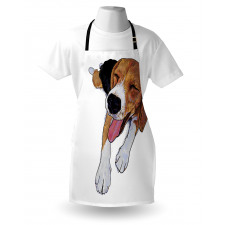 Smiling Resting Dog Sketch Apron