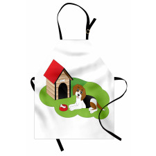 Dog House Bone Grass Graphic Apron