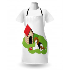 Dog House Bone Grass Graphic Apron