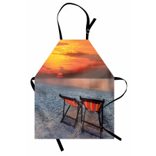 Beach with Colorful Sky Apron