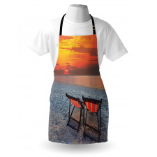 Beach with Colorful Sky Apron