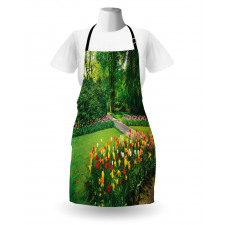 Garden with Tulips Trees Apron