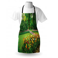 Garden with Tulips Trees Apron