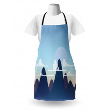 Pastel Mountains and Clouds Apron