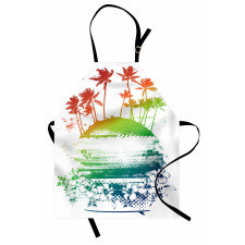 Grunge Summer Scenery Apron