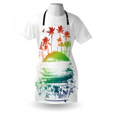 Grunge Summer Scenery Apron