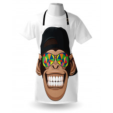 Hipster Monkey Glasses Apron