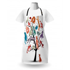 Cat Tree with Kittens Apron