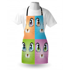 Rengarenk Mutfak Önlüğü Kedi Gözü Desenli