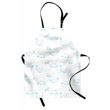 Simple Drawing Mammal Fish Apron