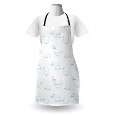 Simple Drawing Mammal Fish Apron