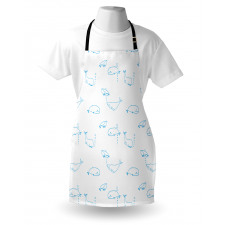 Simple Drawing Mammal Fish Apron