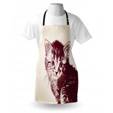 Grunge Retro Kitty Cat Apron