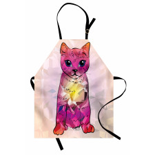 Retro Digital Robot Cat Apron