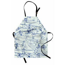 Old Airplane Drawing Apron