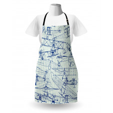 Old Airplane Drawing Apron