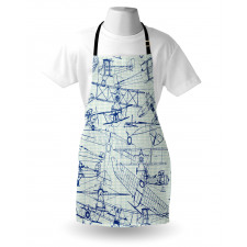 Old Airplane Drawing Apron