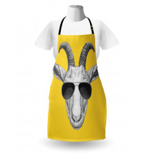 Grey Hand Drawn Goat Apron