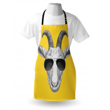 Grey Hand Drawn Goat Apron