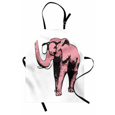 Cartoon Elephant in Glasses Apron