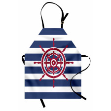 Red Ship Wheel Apron