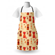 Cats in Paprika Orange Tone Apron