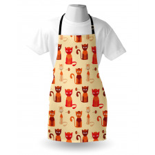 Cats in Paprika Orange Tone Apron