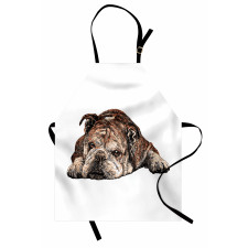 Single Hand Drawn Bulldog Apron