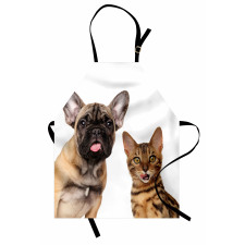 Cat and Dog Shocked Staring Apron