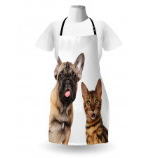 Cat and Dog Shocked Staring Apron