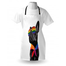 Proud Gay Pet Posing Funny Apron