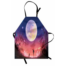 Dog Under Huge Moon Apron