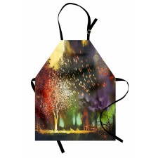 Mysterious Trees Birds Apron