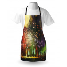 Mysterious Trees Birds Apron