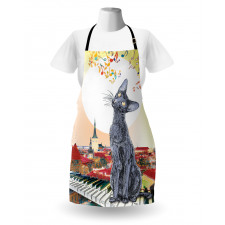 City Skyline Kitty Piano Apron