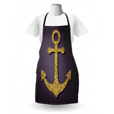 Denizci Mutfak Önlüğü Parlak Çapa Desenli
