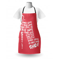 Woman Shoes Coral Words Apron