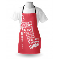 Woman Shoes Coral Words Apron