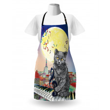 Musical Notes Cat Apron