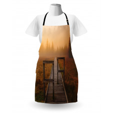 Foggy Day Fall Forest Apron