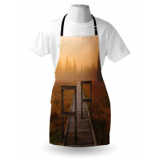 Foggy Day Fall Forest Apron